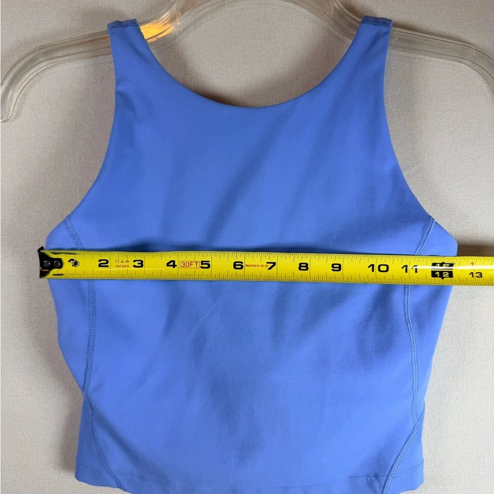 Lululemon Align High Neck Tank Top Women’s Size 2 Blue Cropped Built In Bra
